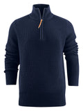 James Harvest Flatwillow 1/4 Zip Heavy Knit Jumper. Unisex. 3 Colours XS-3XL - Knitwear - Logo Free Clothing