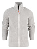 James Harvest Brockway Zipped Sweater. Heavy Rib Knit Cardigan. 3 Colours XS-3XL - Knitwear - Logo Free Clothing