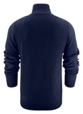 James Harvest Brockway Zipped Sweater. Heavy Rib Knit Cardigan. 3 Colours XS-3XL - Knitwear - Logo Free Clothing