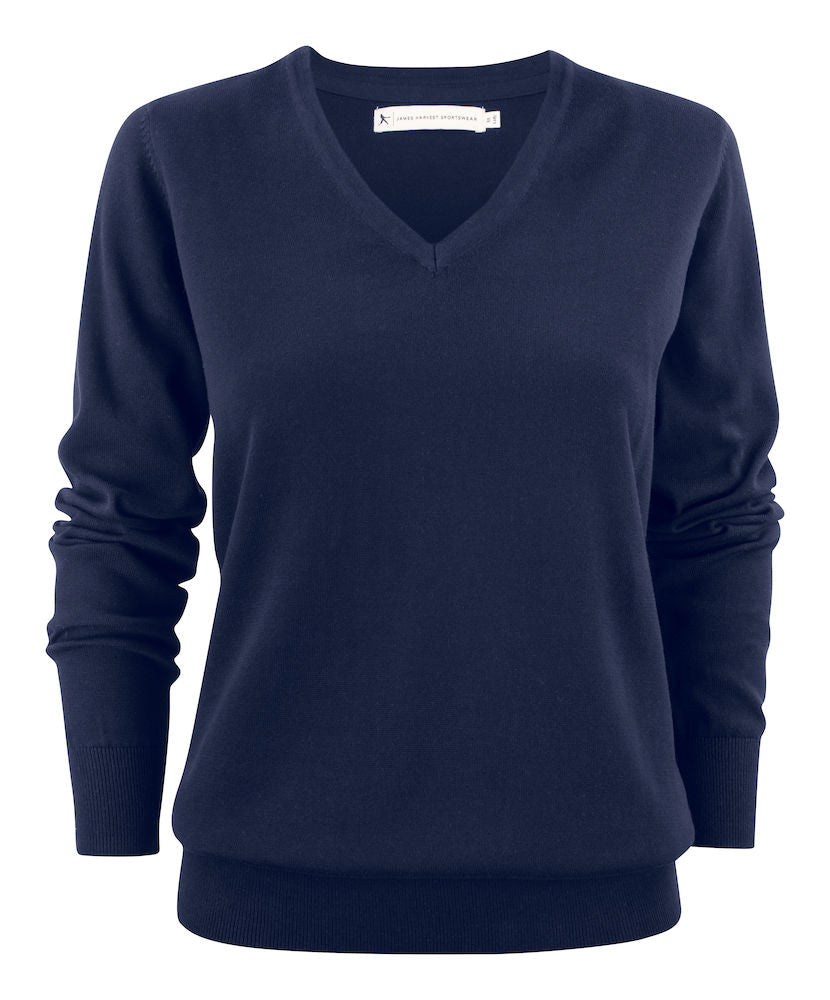 James Harvest Ashland Ladies Cotton Jumper | V-Neck Knitwear | Soft Touch | 5 Colours | XS-2XL - Knitwear - Logo Free Clothing