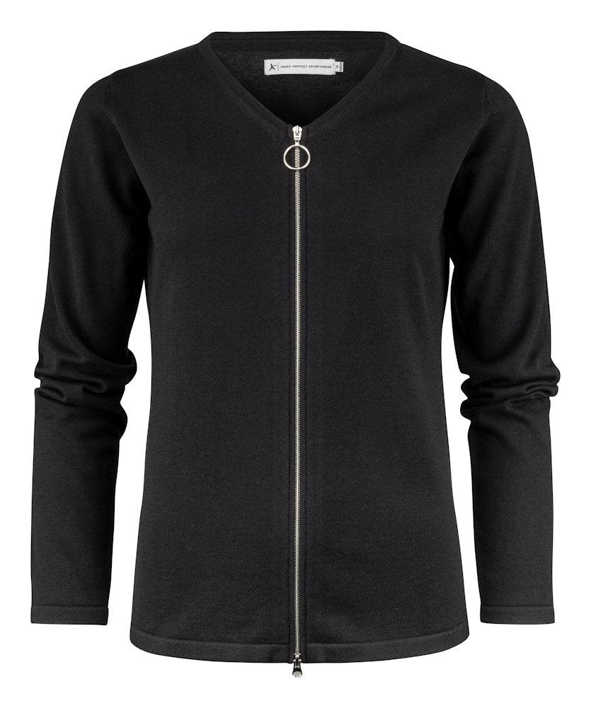 James Harvest Ashland Ladies Zip-Up Jumper | Full Zip Knitwear | Organic Cotton | 3 Colours | XS-2XL - Knitwear - Logo Free Clothing