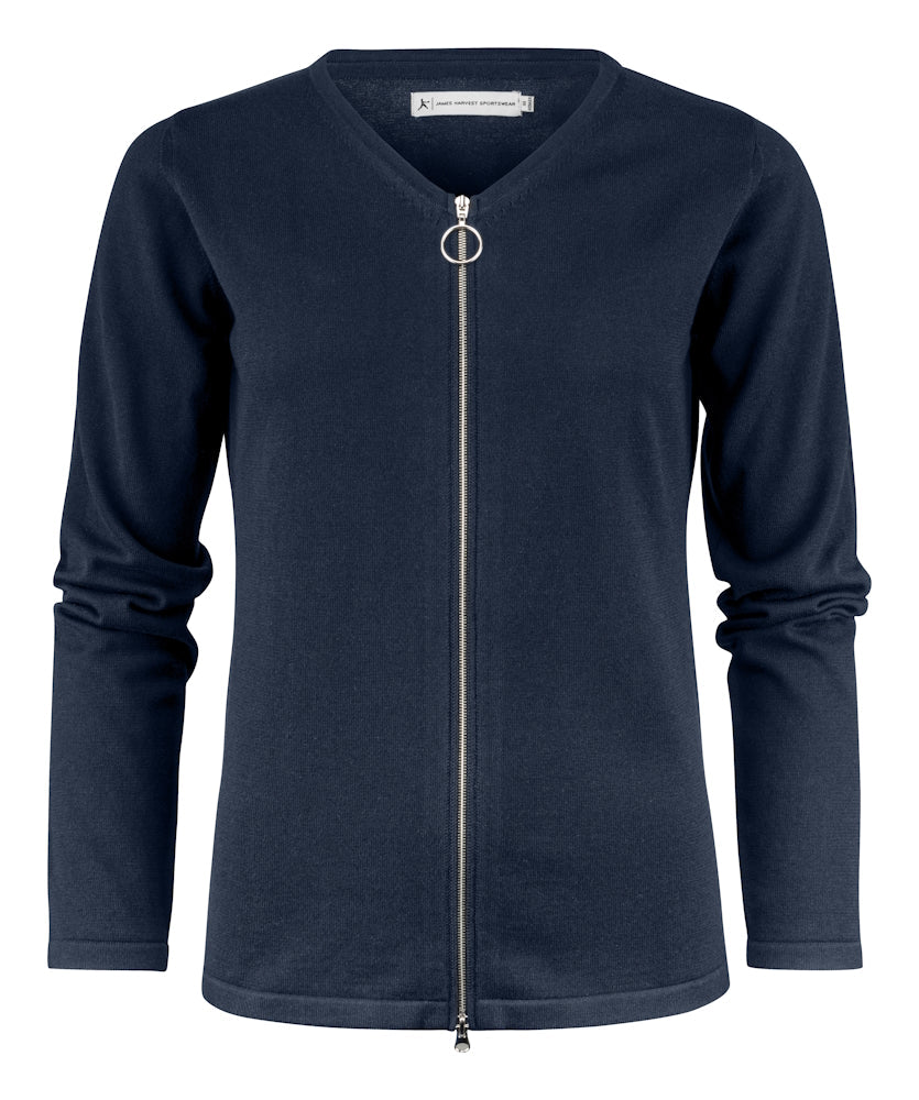 James Harvest Ashland Ladies Zip-Up Jumper | Full Zip Knitwear | Organic Cotton | 3 Colours | XS-2XL - Knitwear - Logo Free Clothing