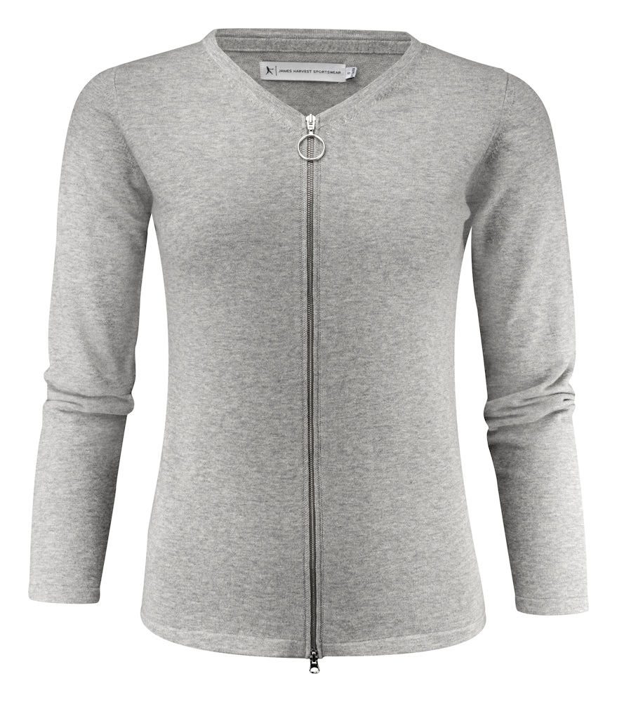 James Harvest Ashland Ladies Zip-Up Jumper | Full Zip Knitwear | Organic Cotton | 3 Colours | XS-2XL - Knitwear - Logo Free Clothing