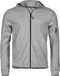 Tee Jays Mens Athletic Full Zip Sweatshirt Hoodie | Hooded Top | Black or Grey | XS-3XL - Hoodie - Logo Free Clothing