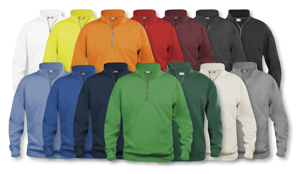 Clique Mens 1/4 Zip Sweatshirt- Quarter Zip Sweater. 14 Colours. XS-5XL - Sweatshirt - Logo Free Clothing