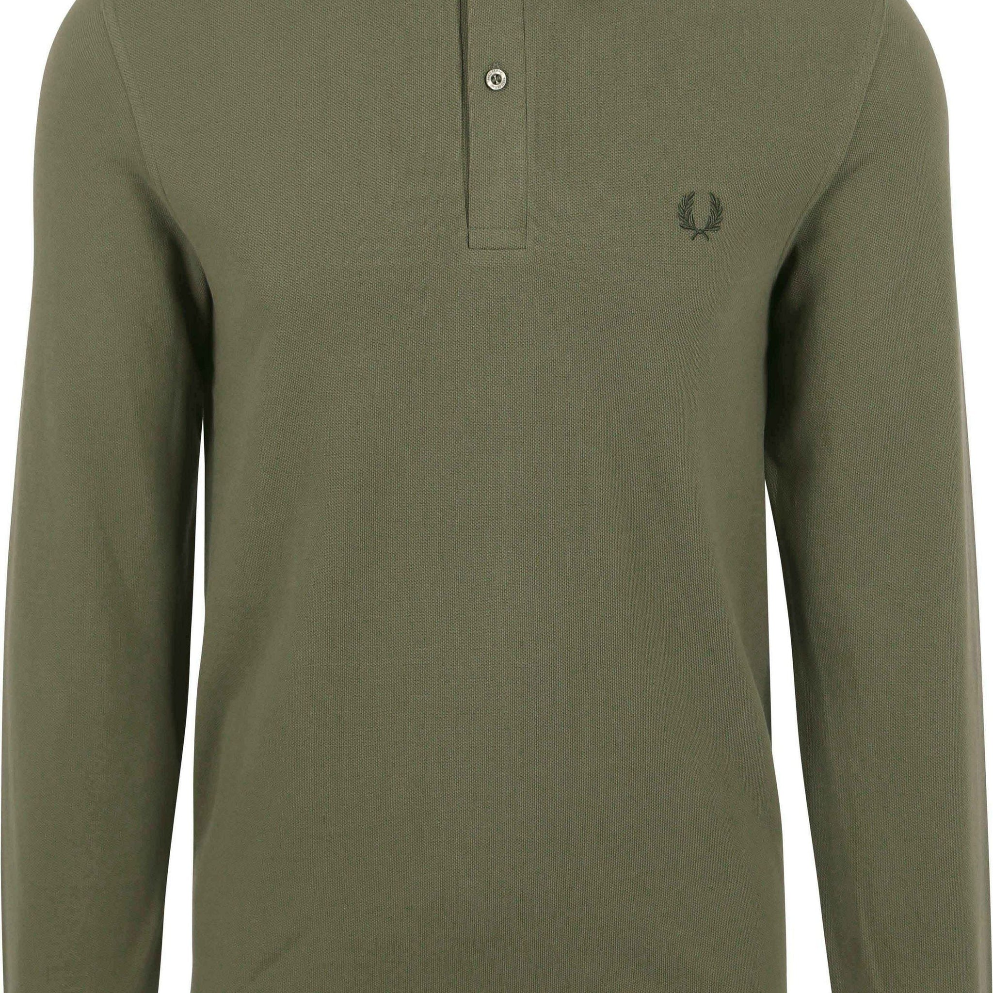 Fred Perry Long Sleeved Twin Tipped Polo Shirt (Laurel Wreath Green)