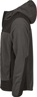 Tee Jays Mens Mountain Hooded Fleece | Heavyweight | Reinforced | Grey & Black | XS-3XL - Fleece - Logo Free Clothing