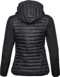 Tee Jays Ladies Hooded Crossover Jacket | Showerproof Puffer | Softshell Panels | Black | S-3XL - Summer Jacket - Logo Free Clothing