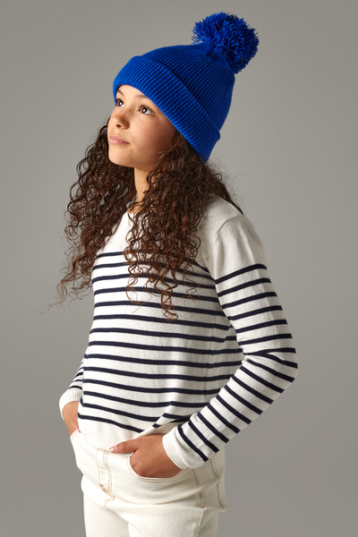 Beechfield | Junior Reflective Bobble Beanie | Logo Free Clothing