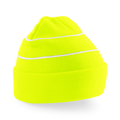 Beechfield Enhanced-Viz Beanie | Unisex | Hi Vis Options | Reflective Stripes | 4 Colours | One Size - Hat - Logo Free Clothing