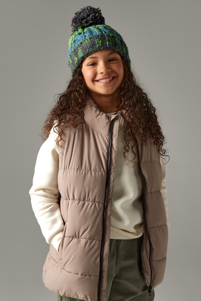 Beechfield | Junior Corkscrew Pom Pom Beanie | Logo Free Clothing