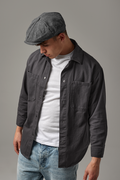 Beechfield Heritage Baker Boy Cap | Unisex | Herringbone | Fully Lined | Navy or Grey | S-XL - Hat - Logo Free Clothing