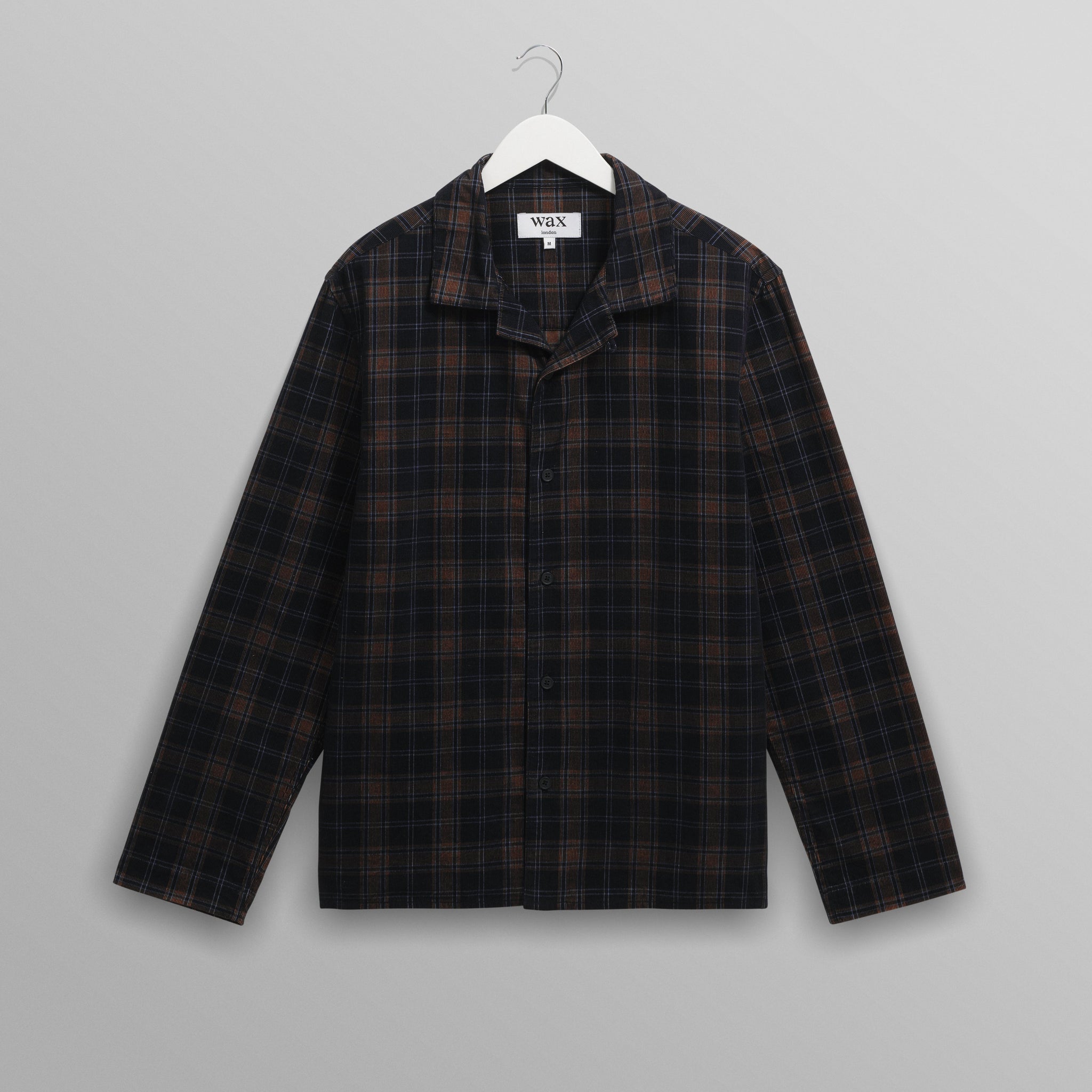 Corey - Navy And Multicolour Check Corduroy Shirt