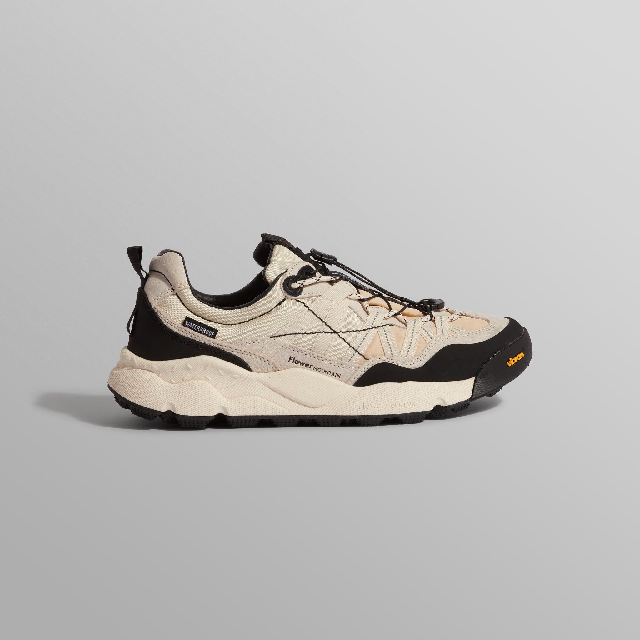 Flower Mountain IWANO 2 - White And Black Suede And Nylon Trainers