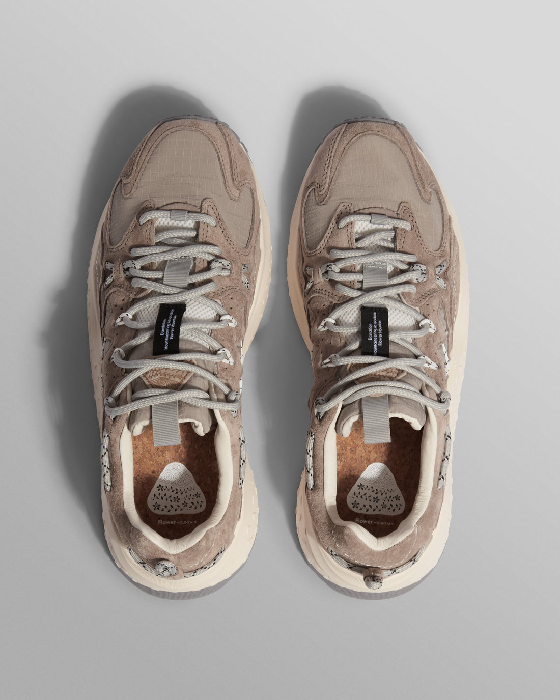 Flower Mountain YAMABUSHI - Light Grey Suede And Nylon Trainers