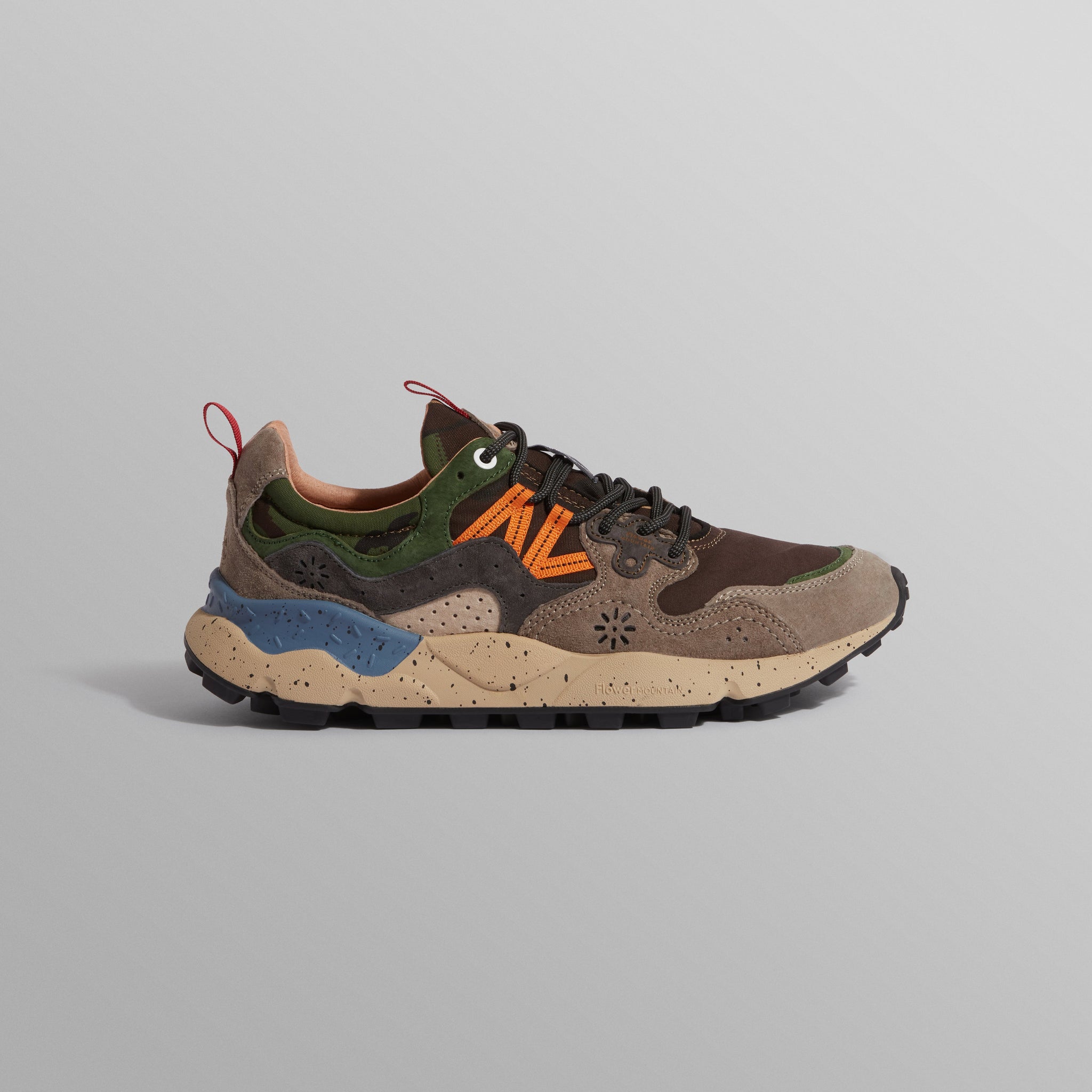 Flower Mountain YAMANO 3 - Dark Grey And Anthracite Suede And Nylon Trainers