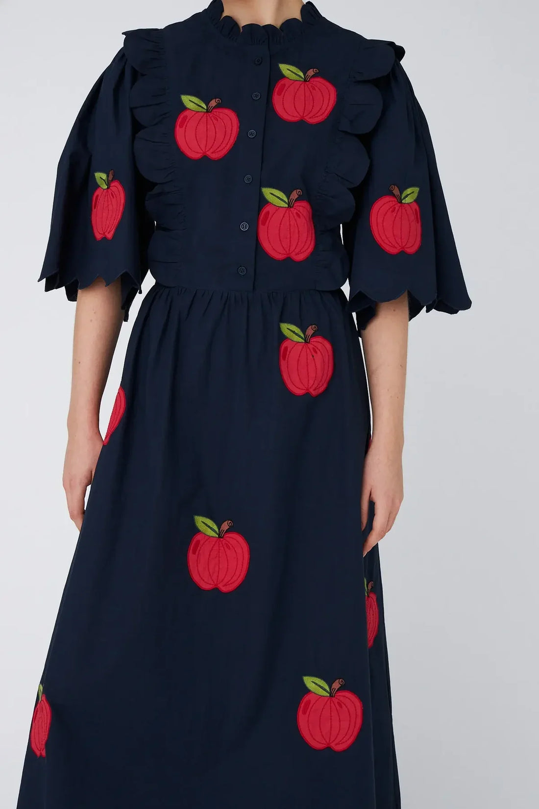 Embroidered Cotton Midi Dress