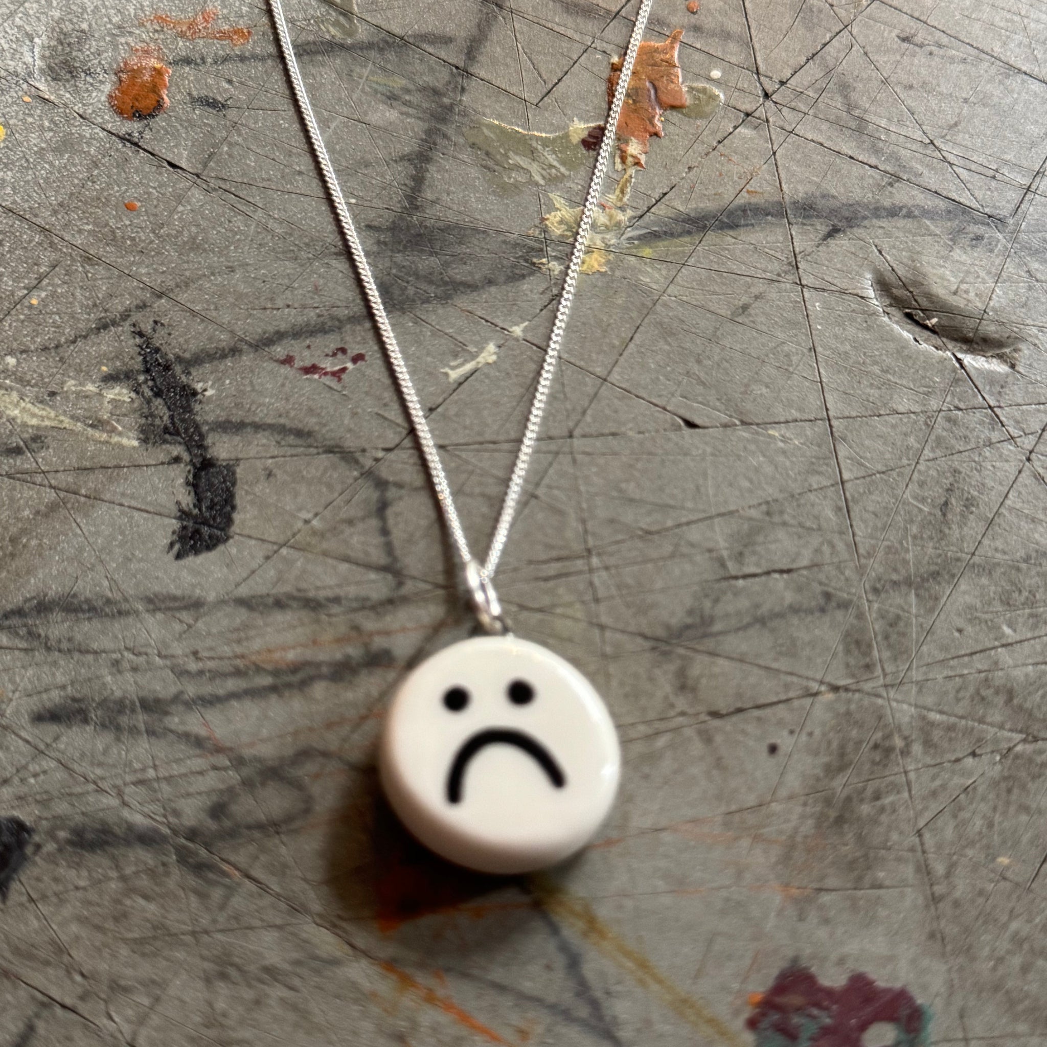 Smiley Sad Pendant Necklace