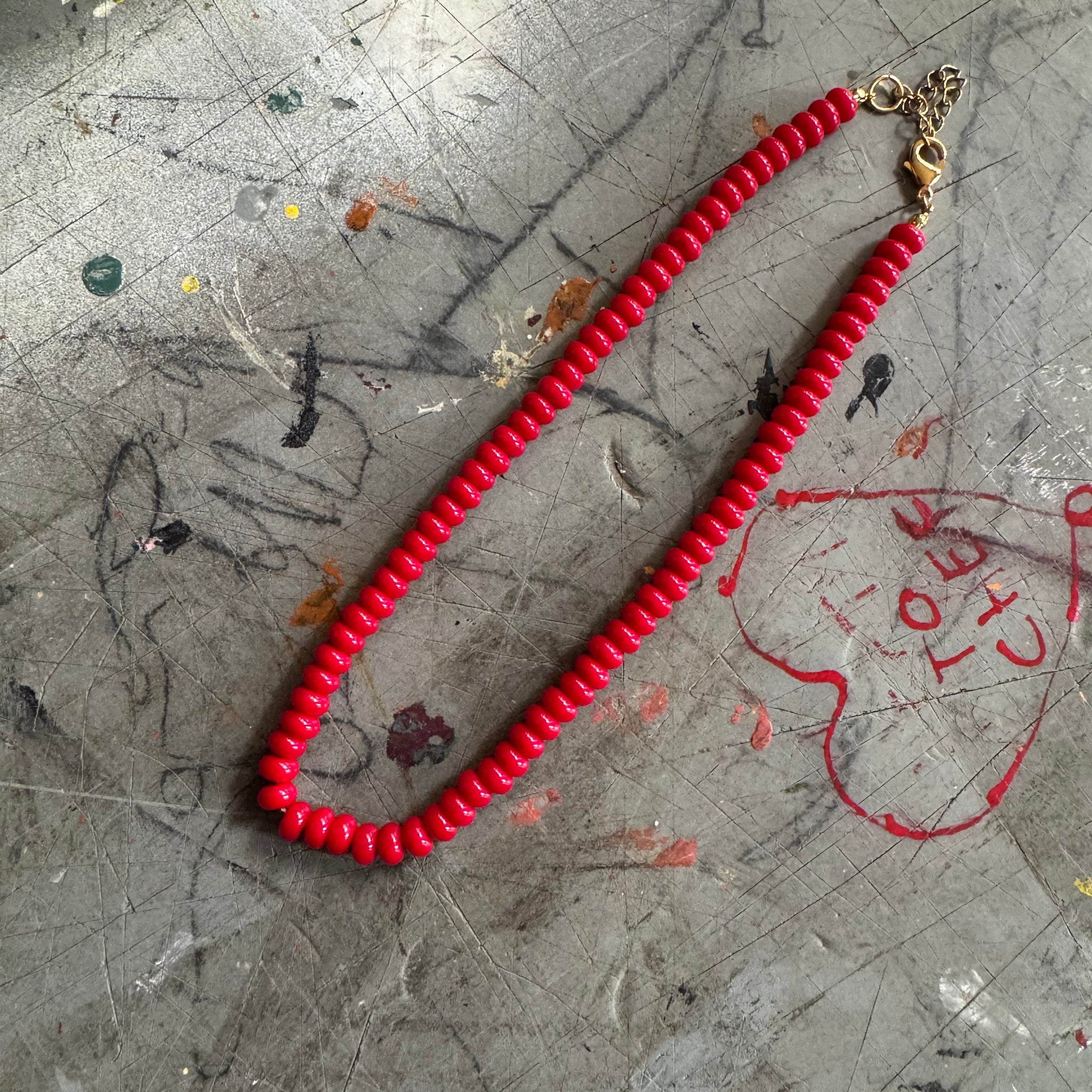 Red Beaded Necklace
