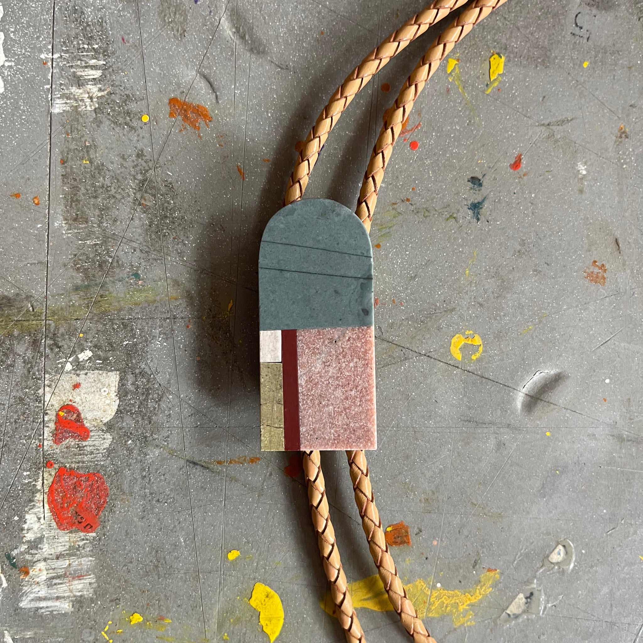 Mosaic Tan Bolo Tie
