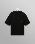 wax london men's Milton - Black Embroidered Organic Cotton T-Shirt
