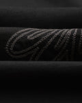 wax london men's Milton - Black Embroidered Organic Cotton T-Shirt