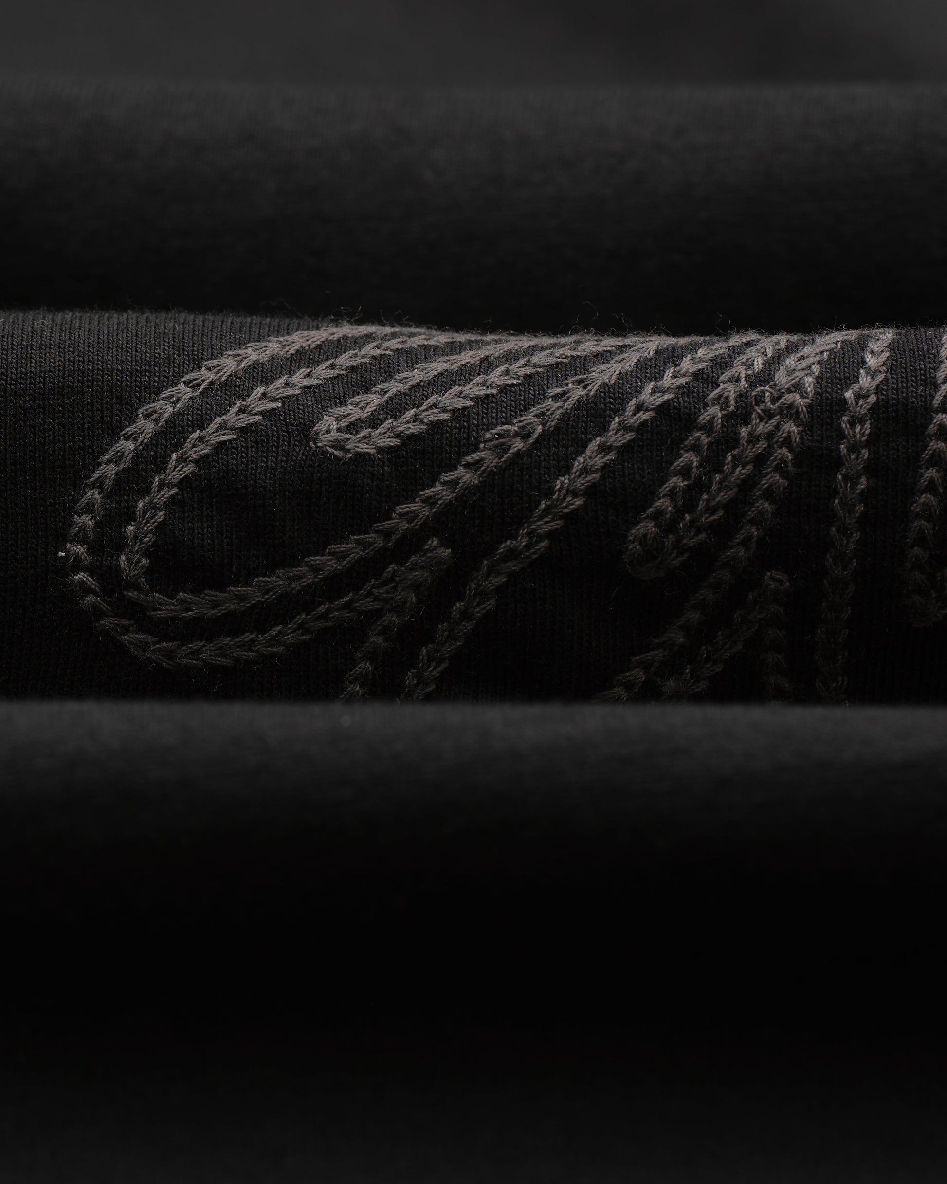 wax london men's Milton - Black Embroidered Organic Cotton T-Shirt
