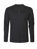 James Harvest Stoneton- Mens Organic Cotton Henley Top. Black or White. S-3XL - Tee Shirt - Logo Free Clothing
