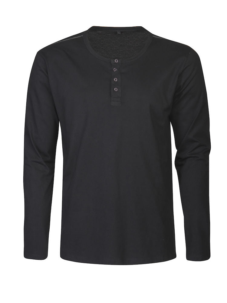 James Harvest Stoneton- Mens Organic Cotton Henley Top. Black or White. S-3XL - Tee Shirt - Logo Free Clothing