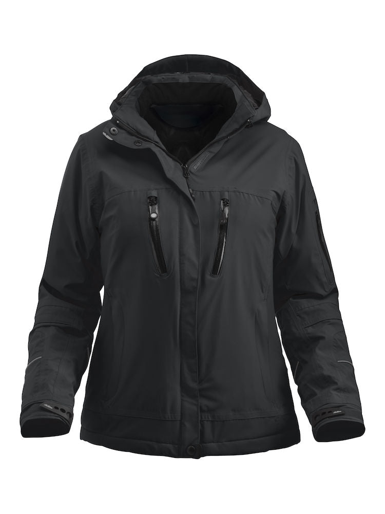 Clique Sparta Ladies Padded Softshell Jacket, Removable Hood & Snow Lock, WP 5000mm. S-3XL - Winter Jacket - Logo Free Clothing