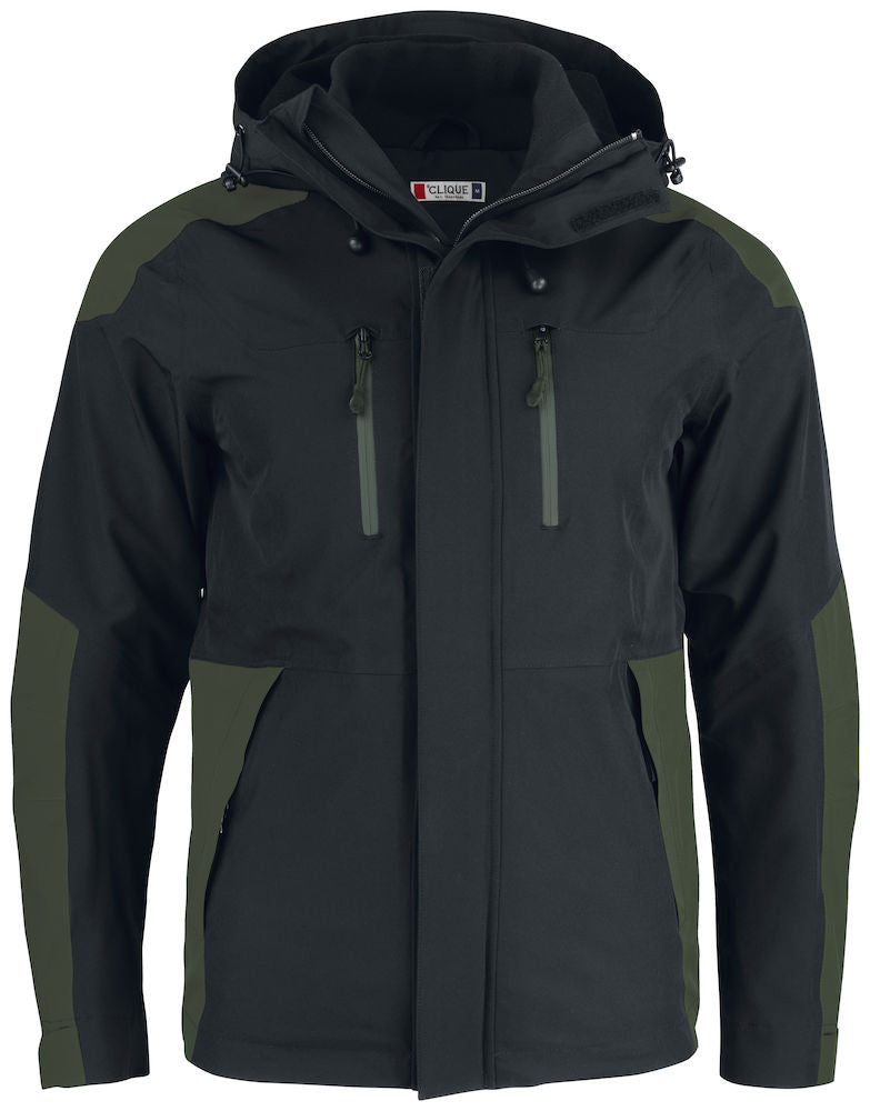 Clique Stafford Jacket. Unisex Trekking Jacket WR 5000mm & Hooded.  XS-3XL - Winter Jacket - Logo Free Clothing