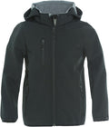 Clique Junior Softshell Jacket. Detachable Hood, Waterproof 3000mm. 4 Colours, ages 3-14 - Summer Jacket - Logo Free Clothing