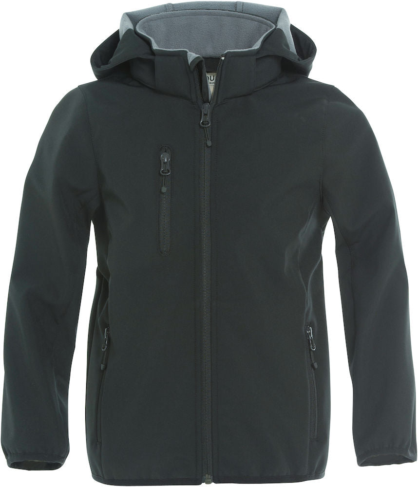 Clique Junior Softshell Jacket. Detachable Hood, Waterproof 3000mm. 4 Colours, ages 3-14 - Summer Jacket - Logo Free Clothing