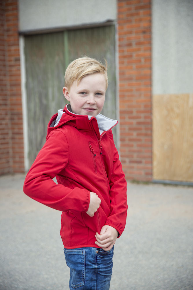 Clique Junior Softshell Jacket. Detachable Hood, Waterproof 3000mm. 4 Colours, ages 3-14 - Summer Jacket - Logo Free Clothing