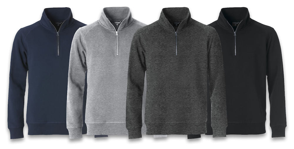 Clique Classic Heavyweight 1/2 Zip Sweatshirt. 5 Colours. XS-5XL - Sweatshirt - Logo Free Clothing