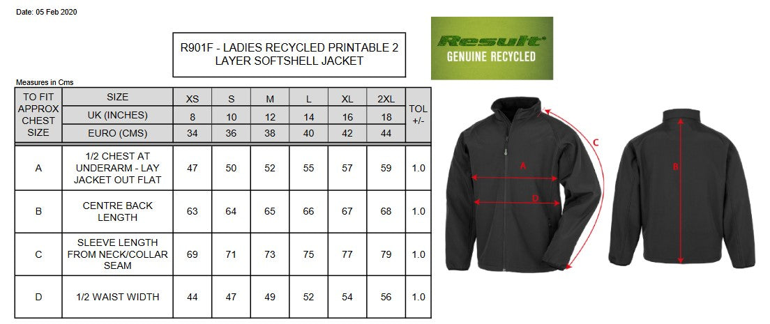 Result Recycled Ladies Softshell Jacket | Showerproof | Soft Feel | 4 Colours | XS-2XL - Summer Jacket - Logo Free Clothing