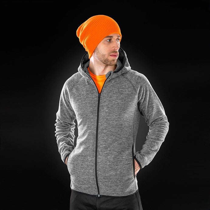 Spiro Fitness Mens Microfleece Hoodie | Lightweight Full Zip Hoodie | Grey Marl | S-3XL - Hoodie - Logo Free Clothing