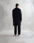 wax london men's Sasso Coat Black Wool