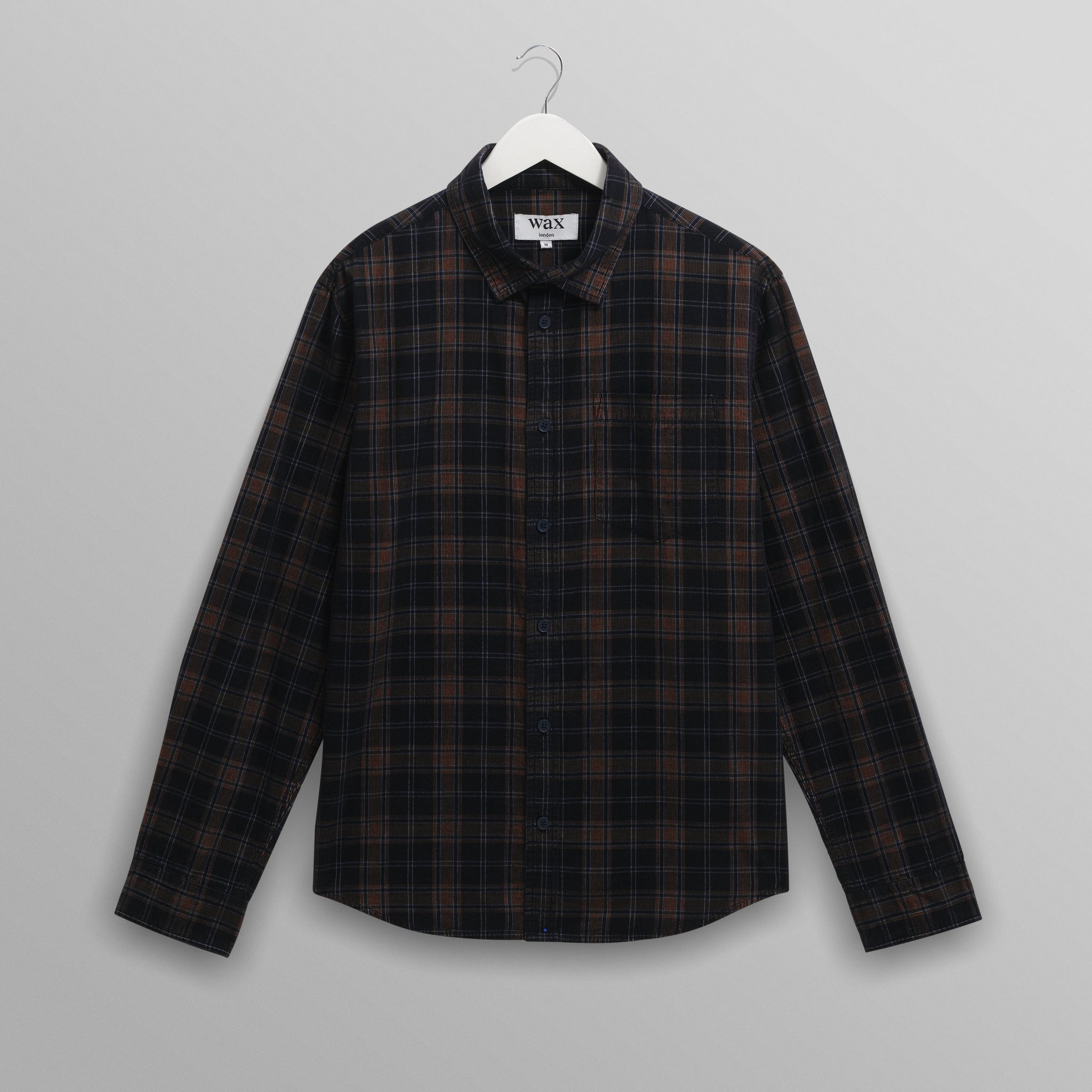 Shelly - Navy And Multicolour Check Corduroy Shirt