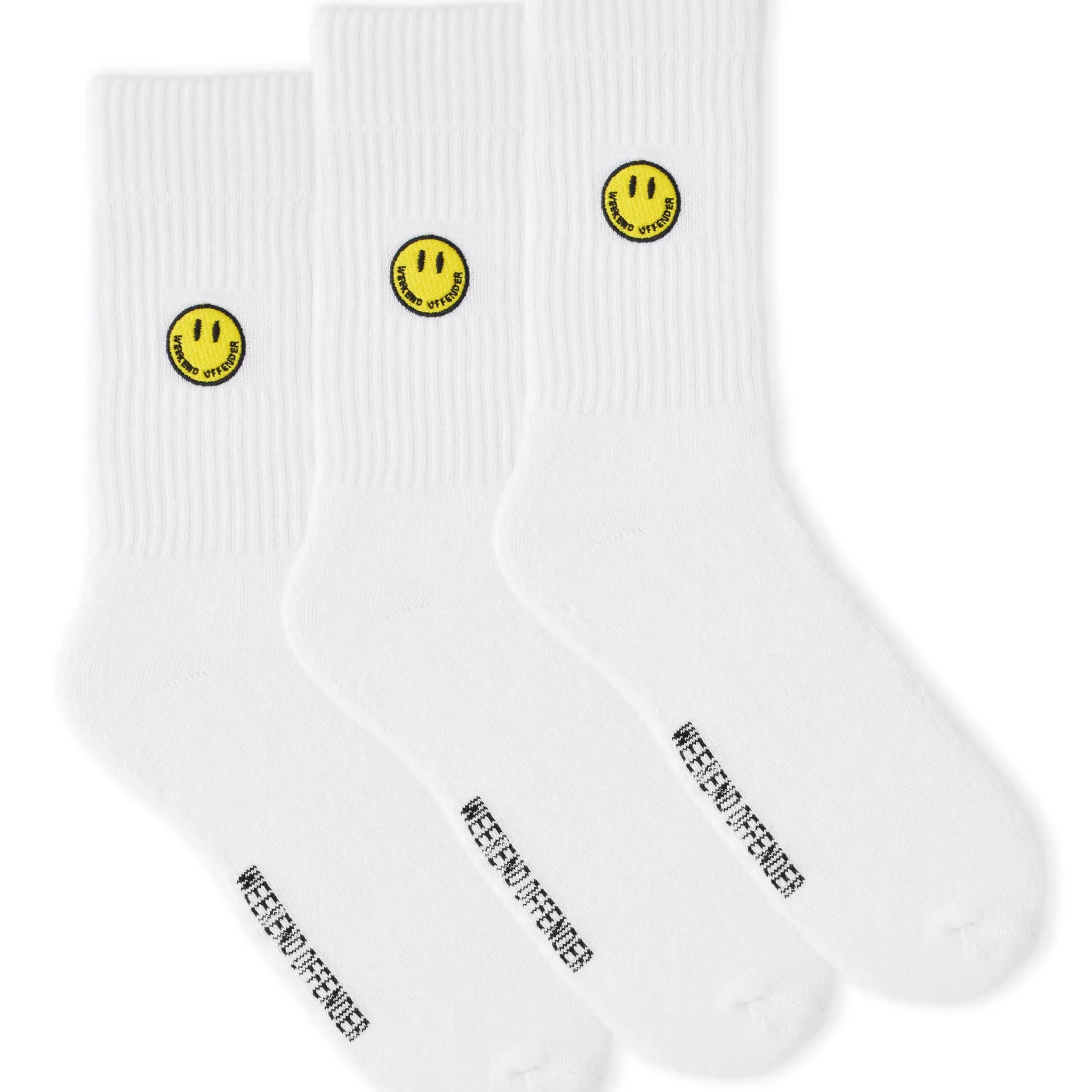 Weekend Offender Smiley Sports Socks (White)
