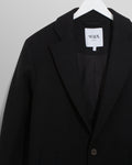 wax london men's Sasso Coat Black Wool