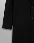 wax london men's Sasso Coat Black Wool