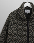 wax london men's Tate - Charcoal Ornate Jacquard Fleece Jacket