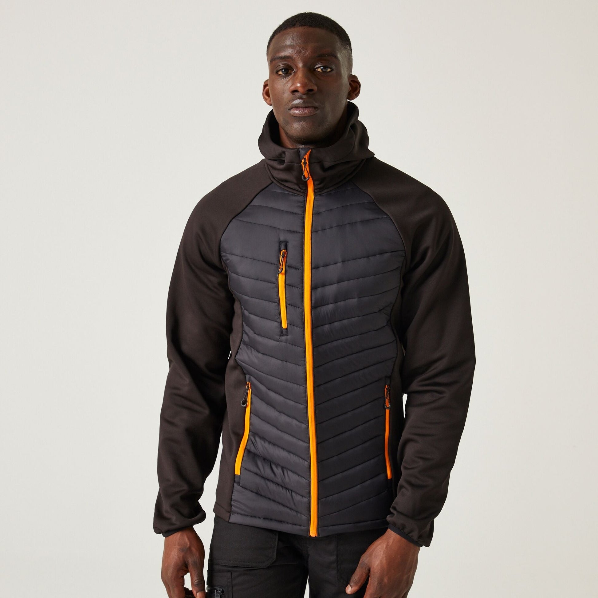 Regatta Navigate Mens Hybrid Stretch Jacket | Lightweight | Hooded | 7 Colours | S-3XL - Summer Jacket - Logo Free Clothing