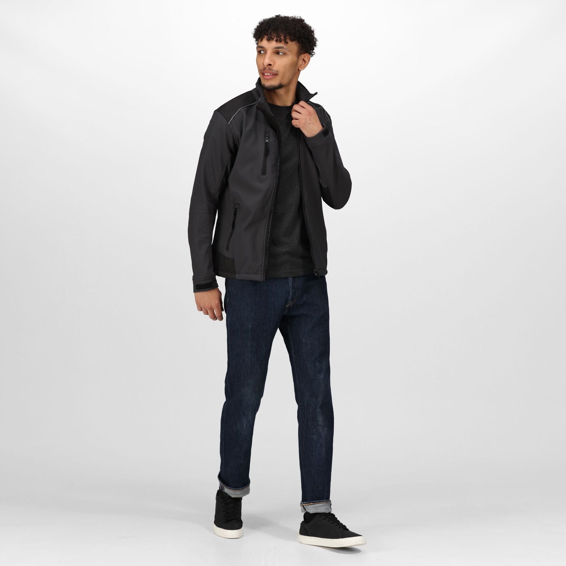 Regatta Sandstorm Mens Ripstop Softshell Jacket | Stretch | Showerproof | 3 Colours | S-3XL - Summer Jacket - Logo Free Clothing