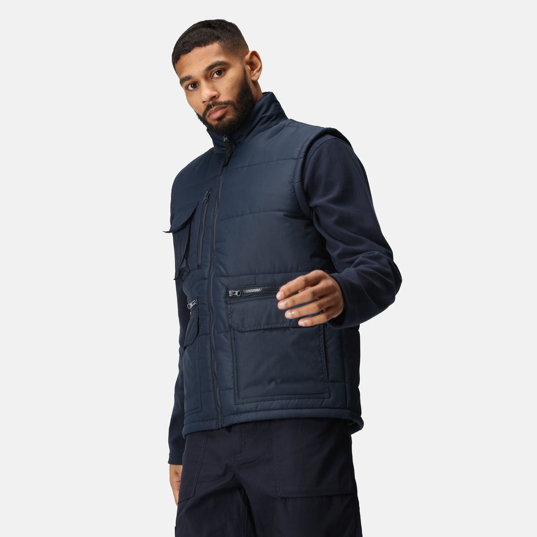 Regatta Stellar Mens Multi Zip Gilet | Insulated Body Warmer | Black or Navy | S-3XL - Gilet - Logo Free Clothing