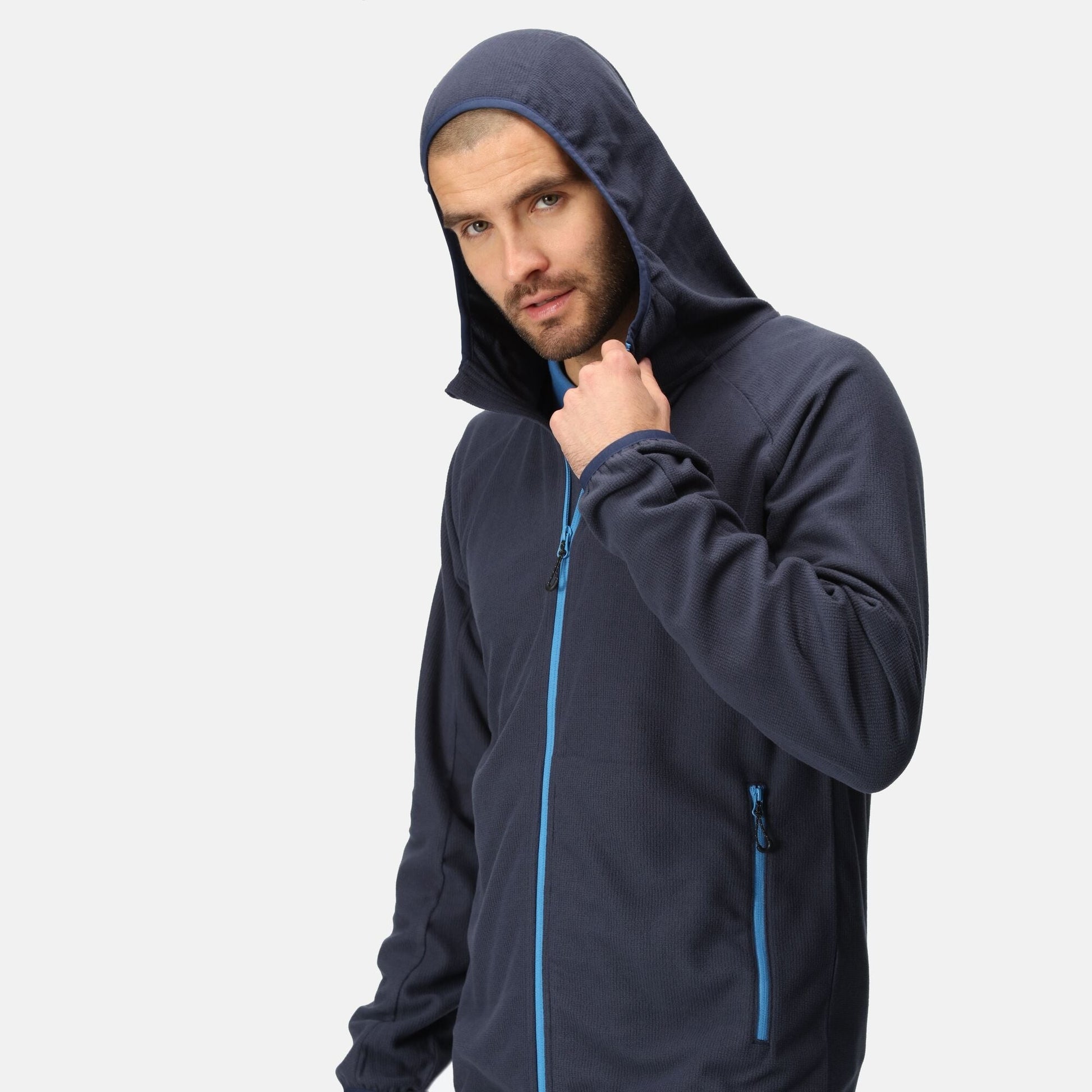 Regatta Navigate Full Zip Mens Fleece | Lightweight | Hooded | Stretch | 7 Colours | S-3XL - Fleece - Logo Free Clothing