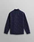 wax london men's Whiting Overshirt Blue Totem Quilt
