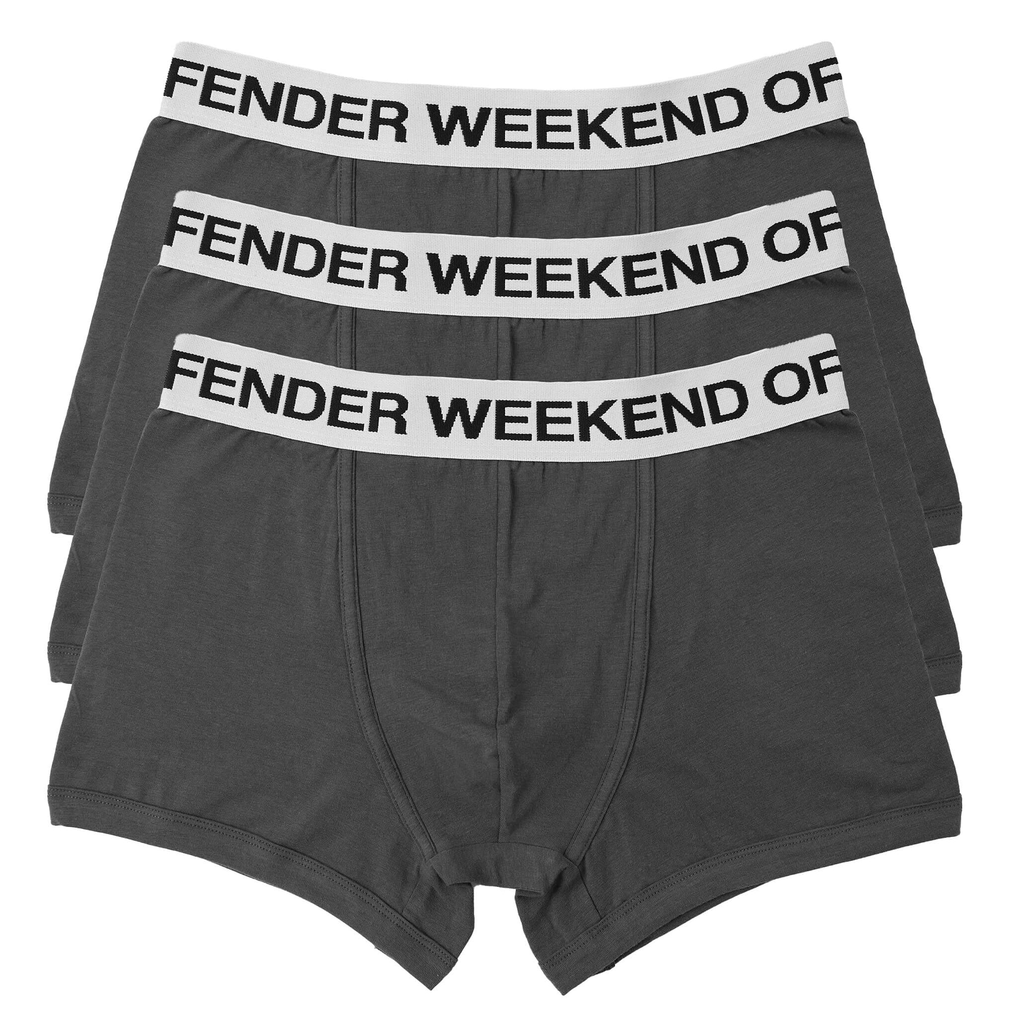 Weekend Offender Boxer Shorts Pack of 3 (Dark Charcoal)