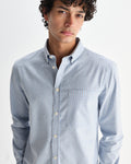 wax london men's Abingdon - Blue Preppy Stripe Shirt